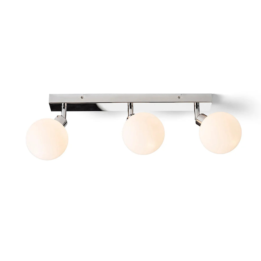 Wandlamp BOLLY III opbouwlamp opaalglas/chroom IP44 van Rendl Light Studio