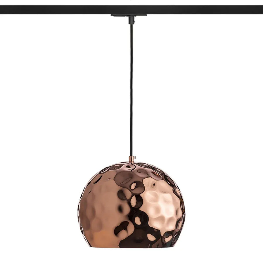 BLONDIE 25 1-fase rail hanglamp koper – luxe bolvormige pendellamp