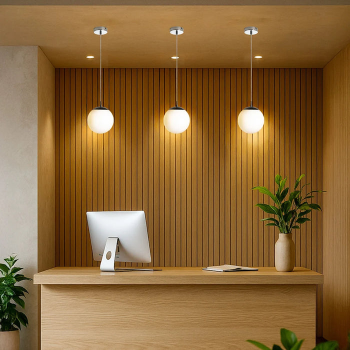 LUNA 20 hanglamp opaalglas/chroom