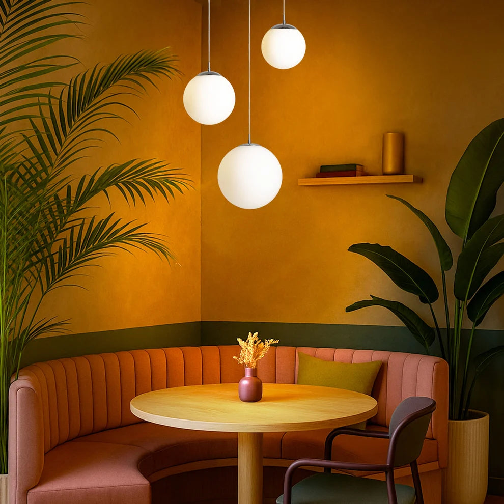 LUNA 30 hanglamp opaalglas/chroom van Rendl Light Studio