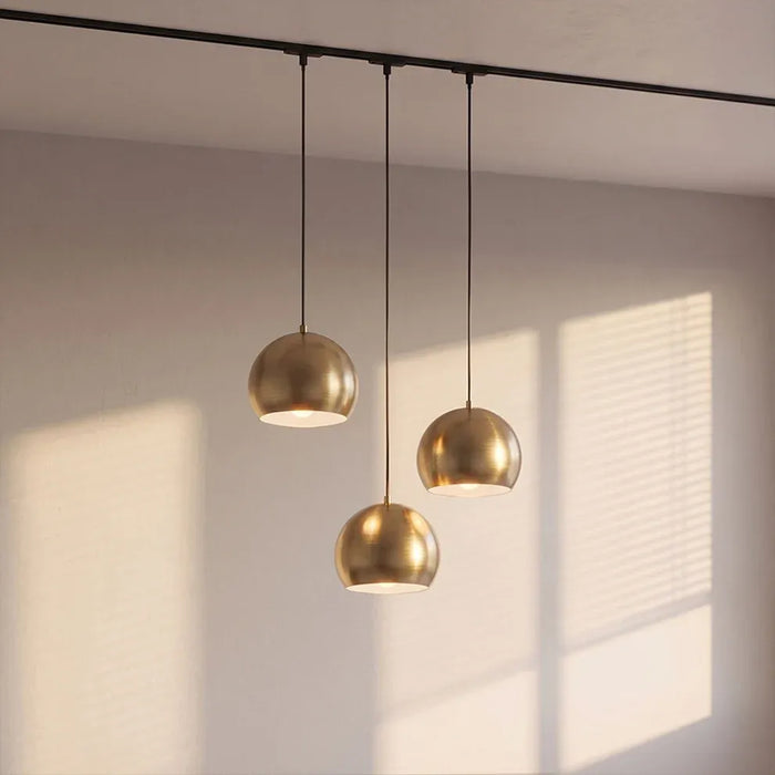 AGNETA voor 1f. stroomrail hanglamp geborsteld messing 230V LED E27 11W