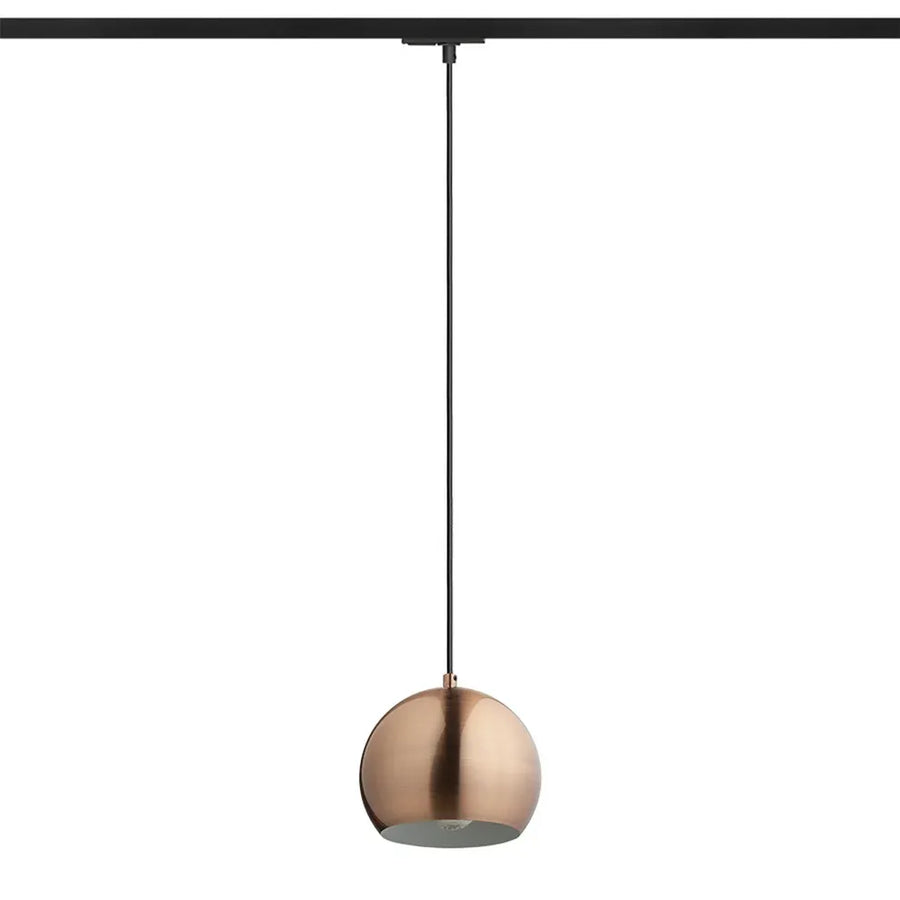 AGNETA voor 1f. stroomrail hanglamp geborsteld koper 230V LED E27 11W