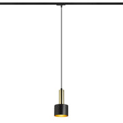 GIULIA 12 1-fase rail hanglamp zwart/goud – moderne cilindervormige pendellamp