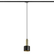 GIULIA 12 1-fase rail hanglamp zwart/goud – moderne cilindervormige pendellamp