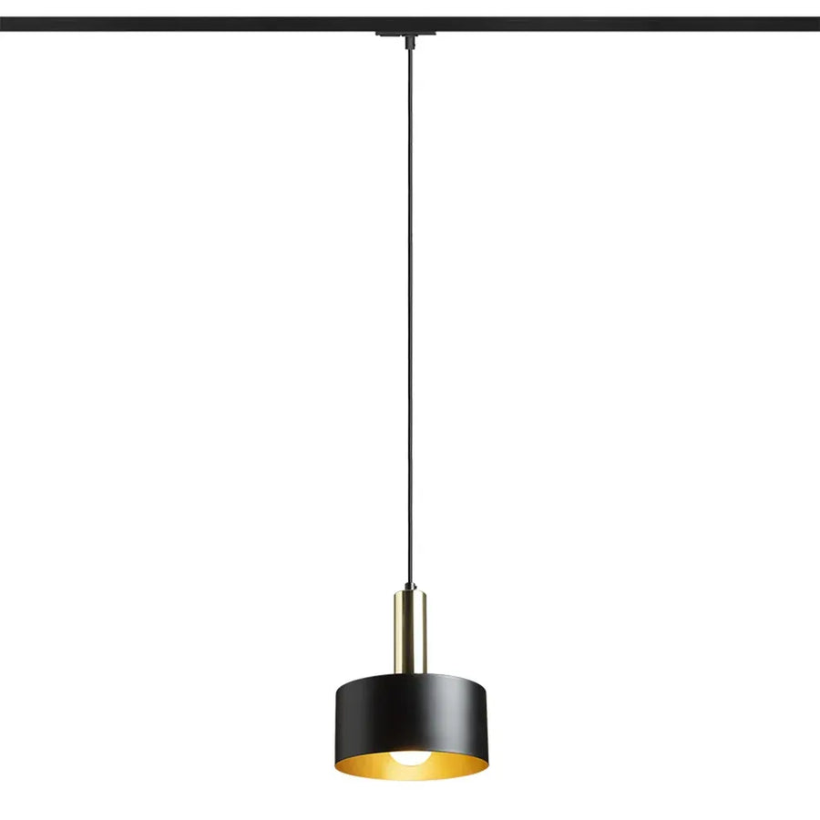 GIULIA 20 voor 1f. stroomrail zwart/goudbruin messing 230V LED E27 15W
