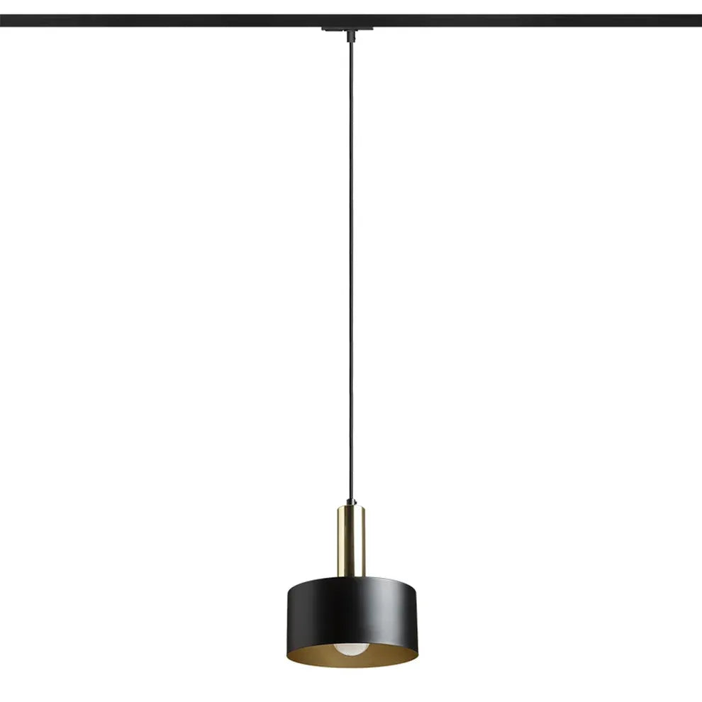 GIULIA 20 voor 1f. stroomrail zwart/goudbruin messing 230V LED E27 15W
