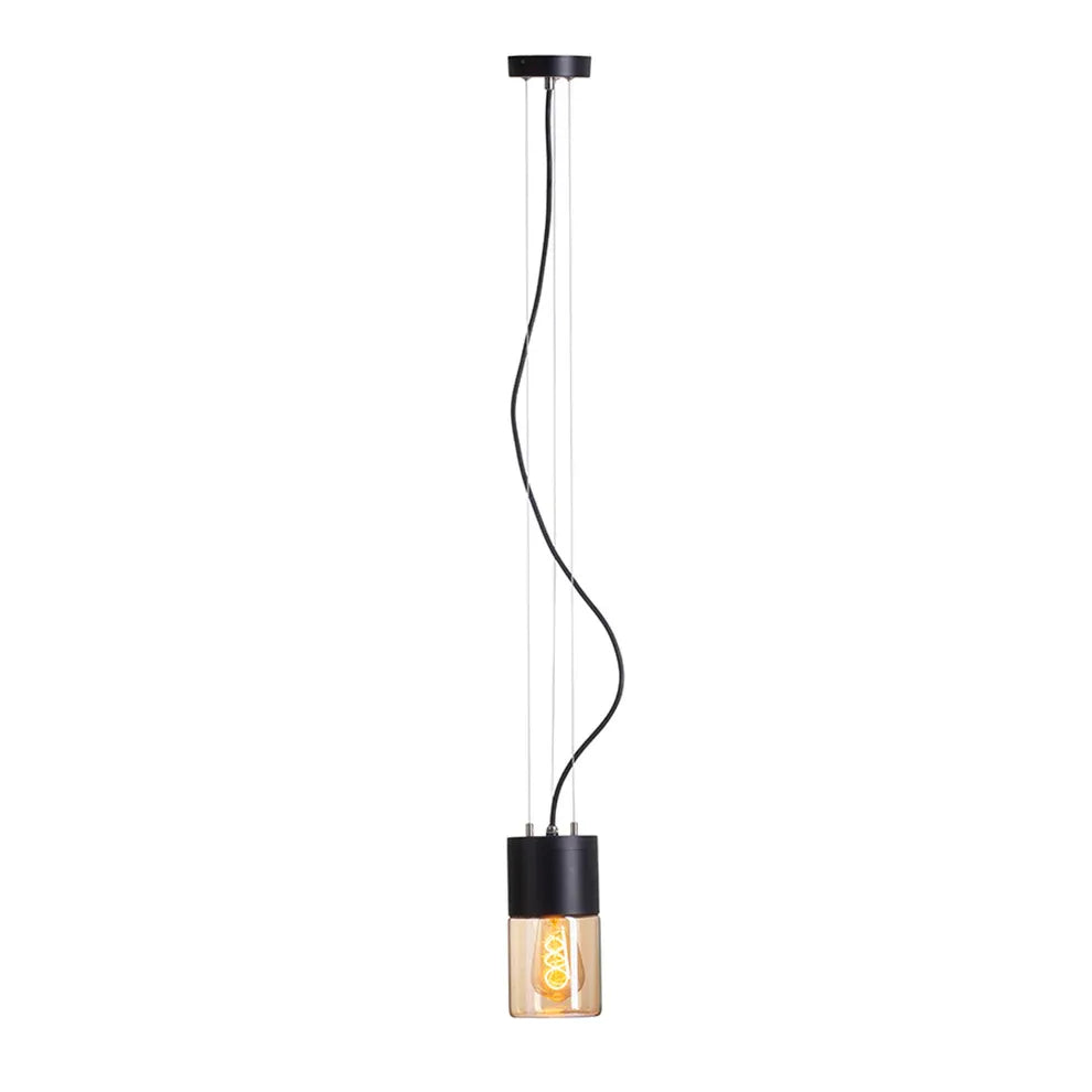Hanglamp Quinn Buiten – Moderne Buitenlamp met Glas en Zwarte Afwerking