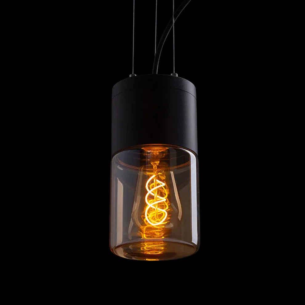 Hanglamp Quinn Buiten – Moderne Buitenlamp met Glas en Zwarte Afwerking