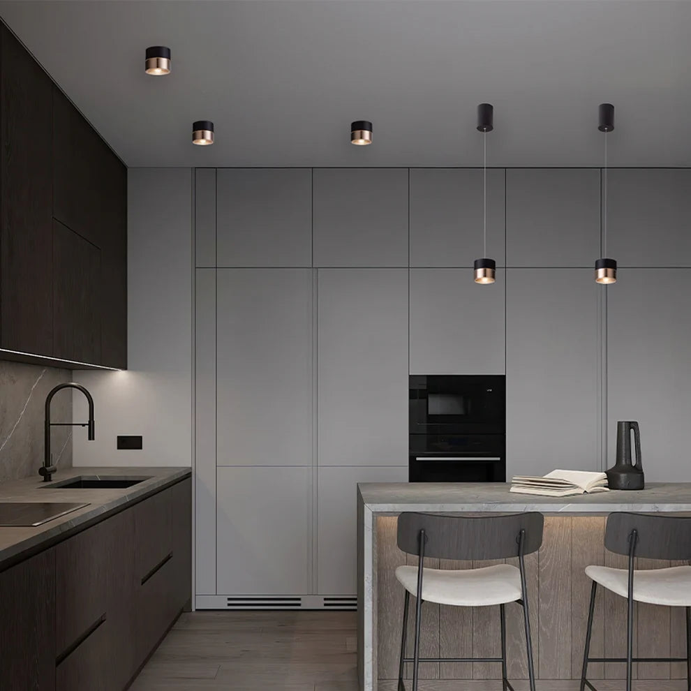 JUNIPER In hoogte verstelbare hanglamp zwart/goud van Rendl Light Studio