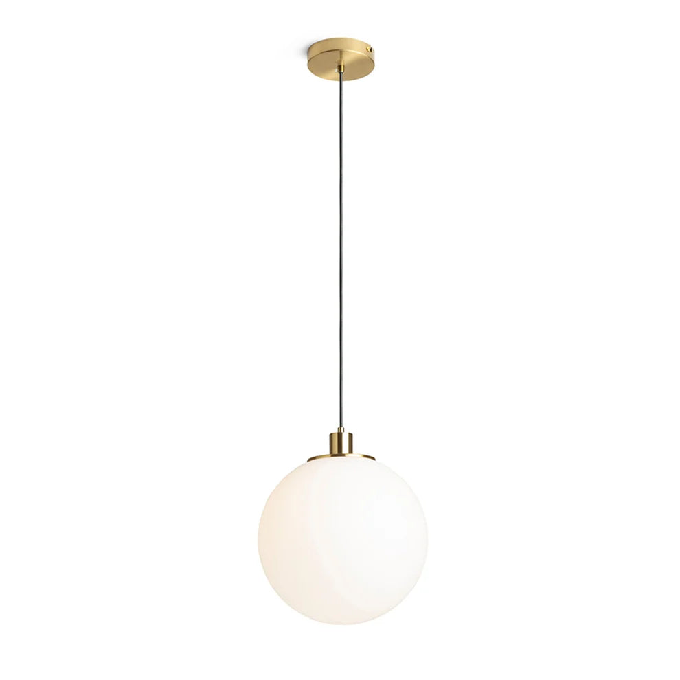 BOULDER hanglamp opaalglas/geborsteld messing van Rendl Light Studio