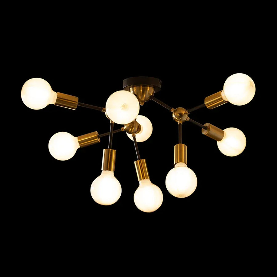 ARTEMIA 9 plaf Moderne 10-lichts plafondlamp goud/zwart – speels design
