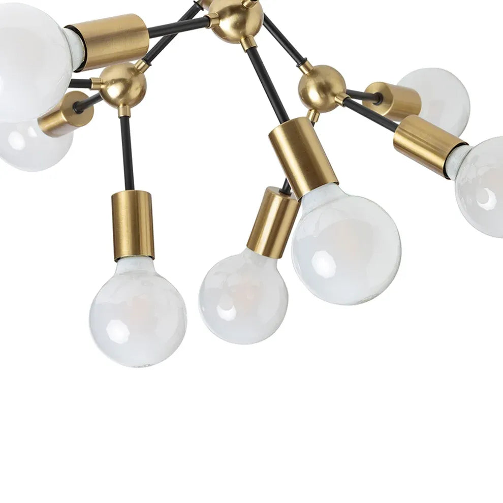 ARTEMIA 9 plaf Moderne 10-lichts plafondlamp goud/zwart – speels design