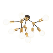 ARTEMIA 9 plaf Moderne 10-lichts plafondlamp goud/zwart – speels design