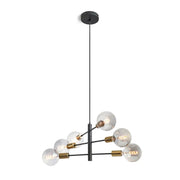 ARTEMIA 6 Moderne 6-lichts hanglamp zwart/goud – speels design