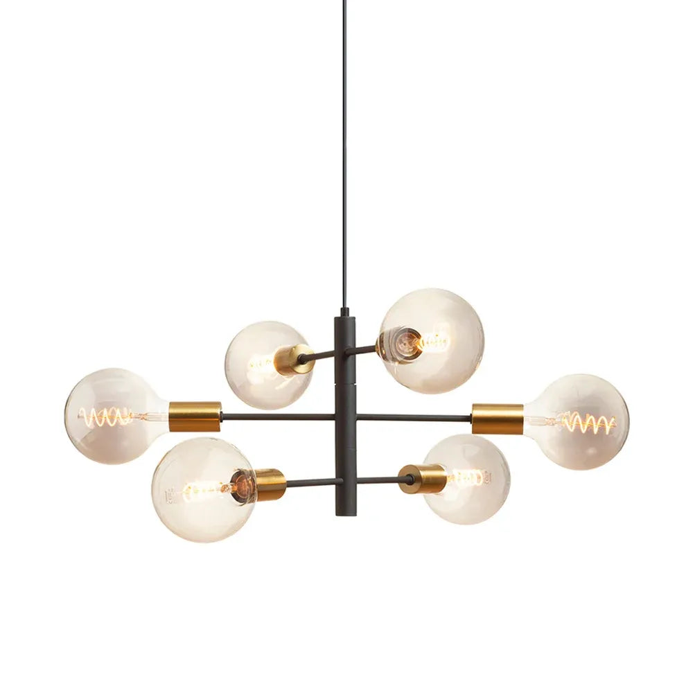 ARTEMIA 6 Moderne 6-lichts hanglamp zwart/goud – speels design