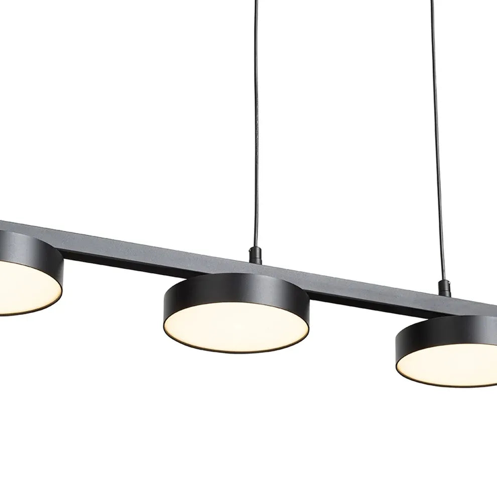ARETHA IV Moderne 4-lichts LED hanglamp zwart – strak en minimalistisch