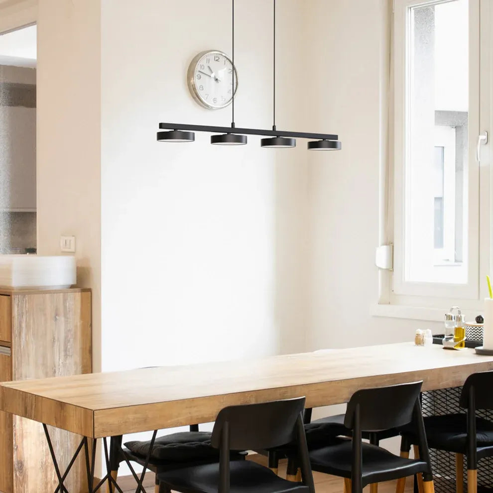ARETHA IV Moderne 4-lichts LED hanglamp zwart – strak en minimalistisch