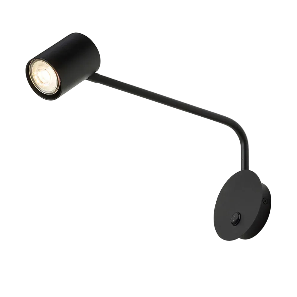 Wandlamp FILIP met arm - Zwart - Wit van Rendl Light Studio