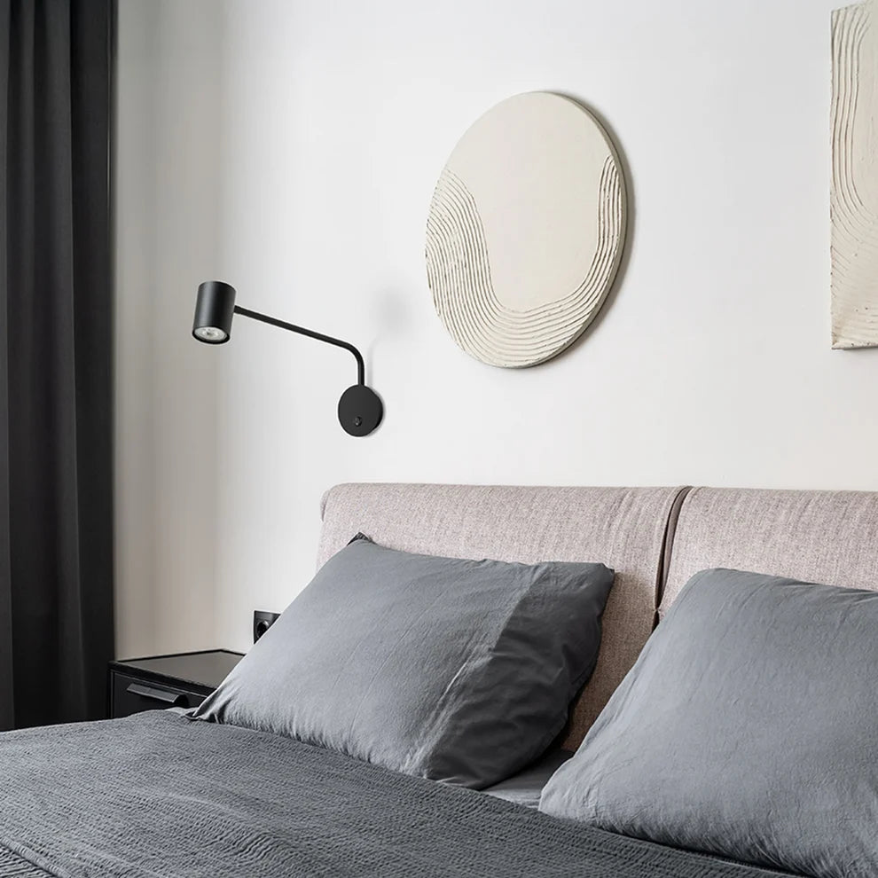 Wandlamp FILIP met arm - Zwart - Wit van Rendl Light Studio