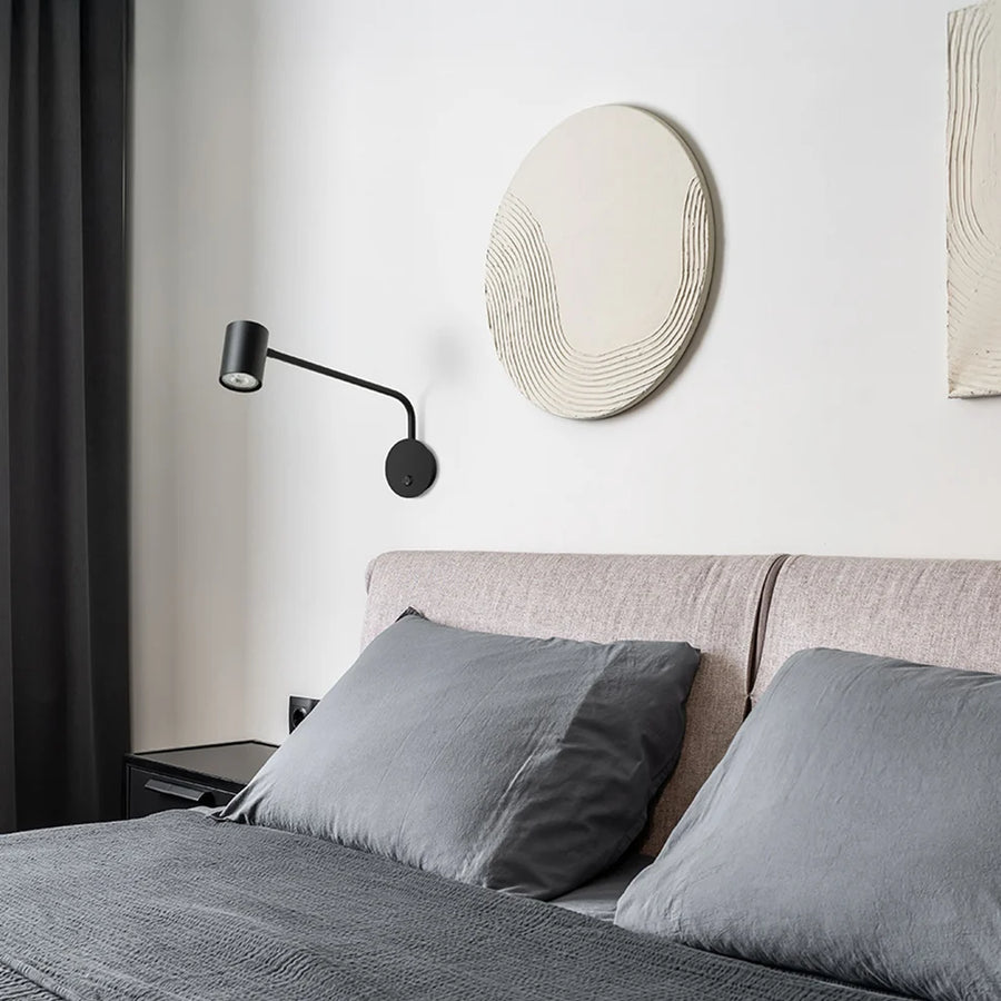 Wandlamp FILIP met arm - Zwart - Wit van Rendl Light Studio