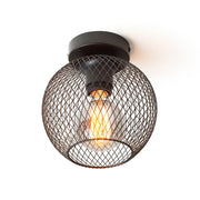 Cosir Industriële plafondlamp zwart met draadkap