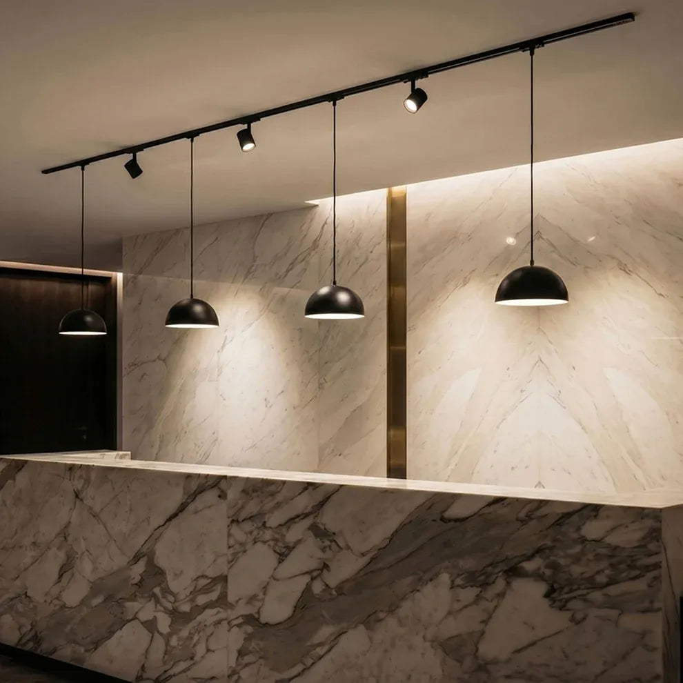 GLADYS 30 1-fase rail hanglamp zwart – moderne koepel hanglamp