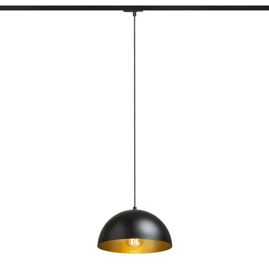 GLADYS 30 1-fase rail hanglamp zwart/goud – moderne koepellamp