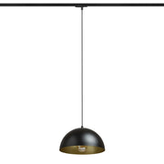 GLADYS 30 1-fase rail hanglamp zwart/goud – moderne koepellamp