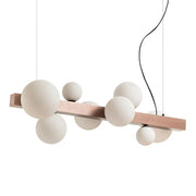 Kassandra - Design hanglamp 8-lichts – geborsteld brons met glazen bollen