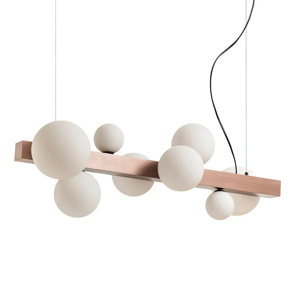 Kassandra - Design hanglamp 8-lichts – geborsteld brons met glazen bollen