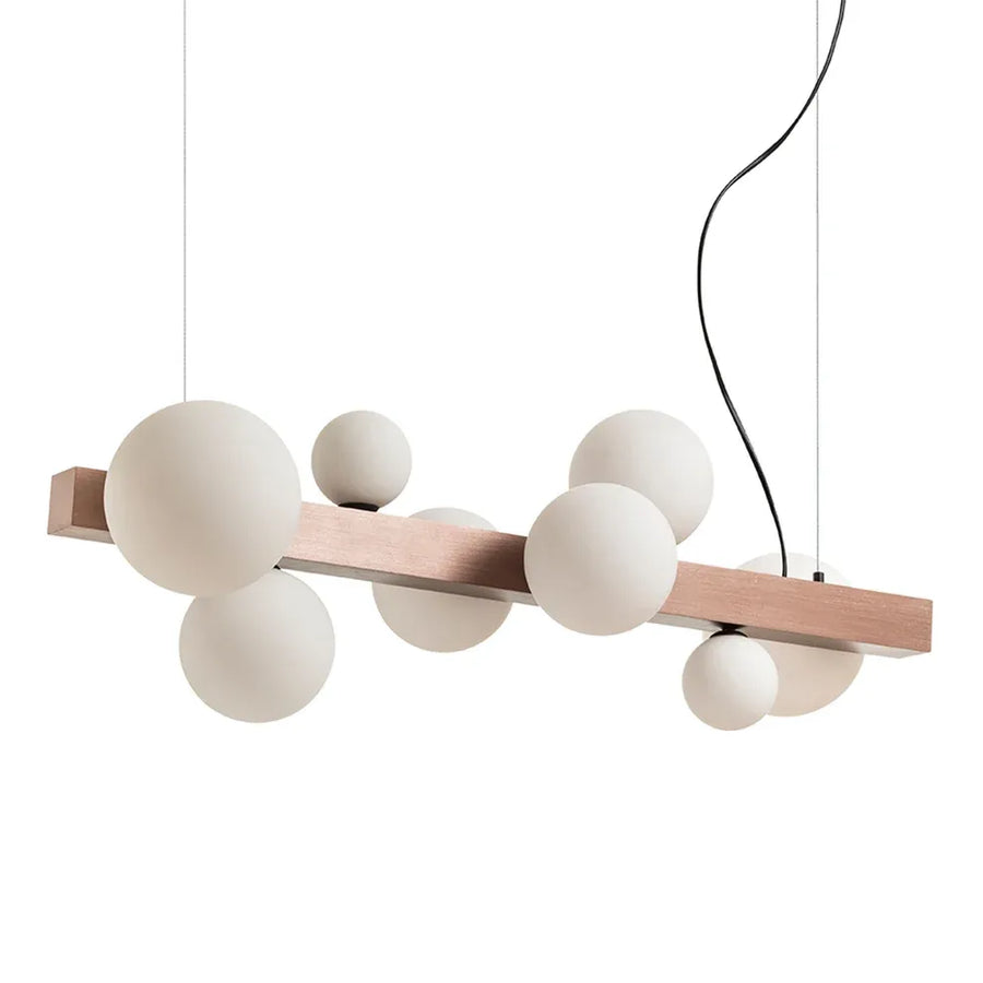Kassandra - Design hanglamp 8-lichts – geborsteld brons met glazen bollen