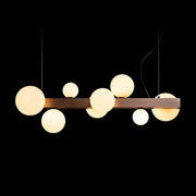 Kassandra - Design hanglamp 8-lichts – geborsteld brons met glazen bollen